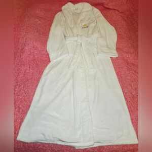 Ultra Soft Plush Long XL White Belted Robe With Pockets